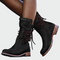 Botins de pele com atacadores feminino