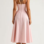 Vestido midi corpete estruturado feminino
