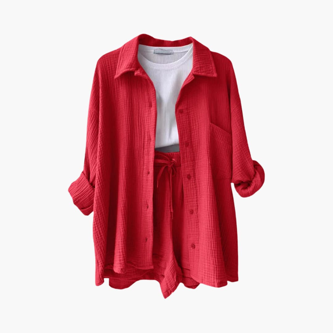 Conjunto de duas peças chique feminino