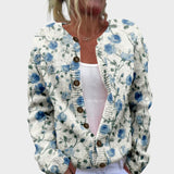 Cardigan Floral de Outono feminino