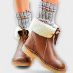 Botas impermeáveis com forro de lã feminino