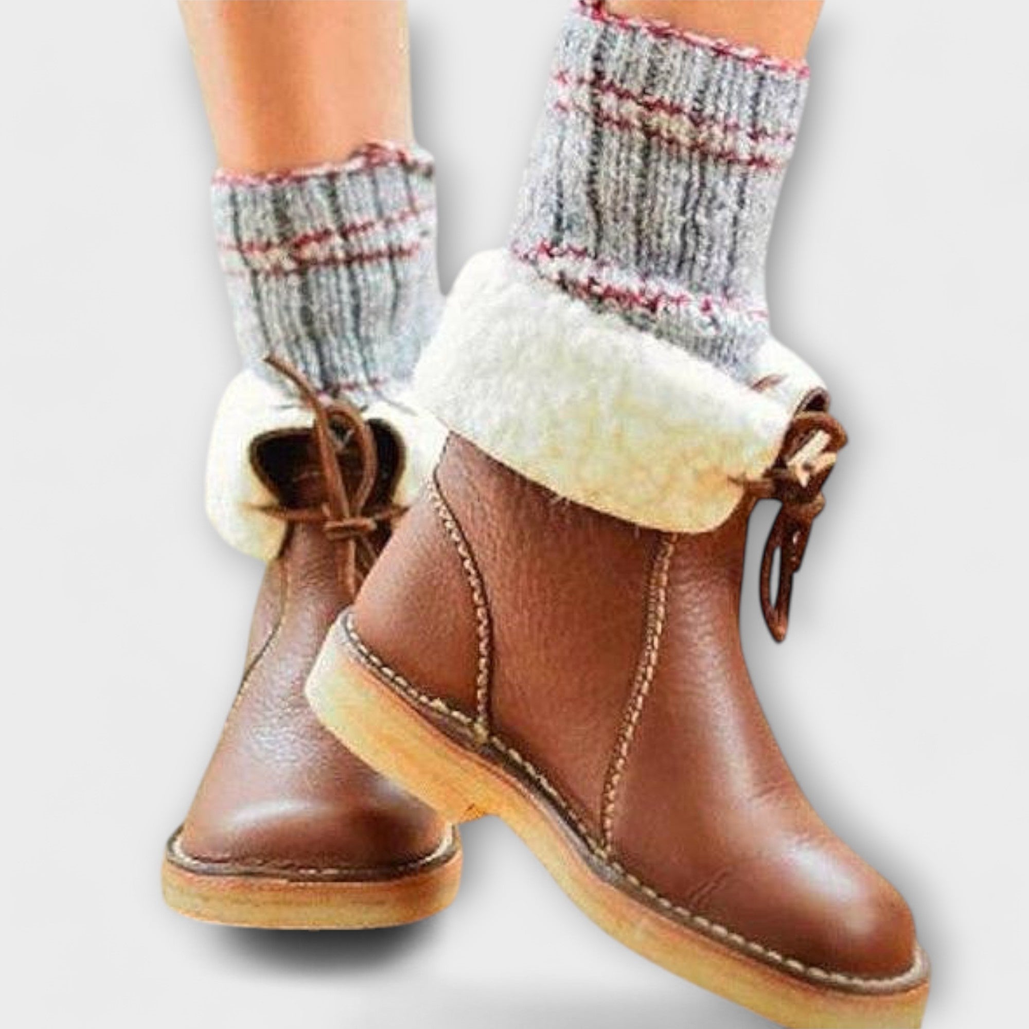 Botas impermeáveis com forro de lã feminino