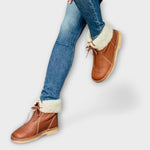 Botas impermeáveis com forro de lã feminino