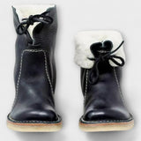 Botas impermeáveis com forro de lã feminino