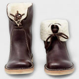 Botas impermeáveis com forro de lã feminino