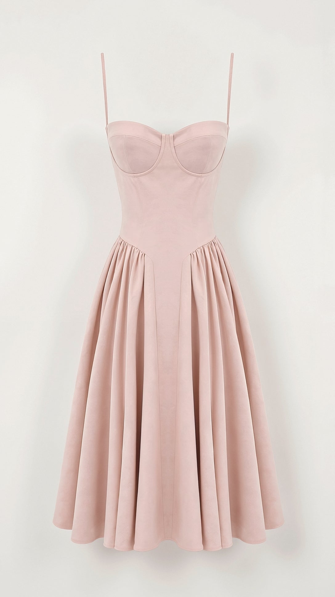 Vestido midi corpete estruturado feminino