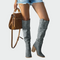 Botas ortopédicas de couro até ao joelho feminino