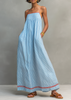 Chiara | Vestido maxi de alças com contraste