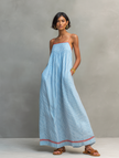 Chiara | Vestido maxi de alças com contraste
