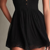Vestido Noélia – Elegância Leve com Detalhes Rendados