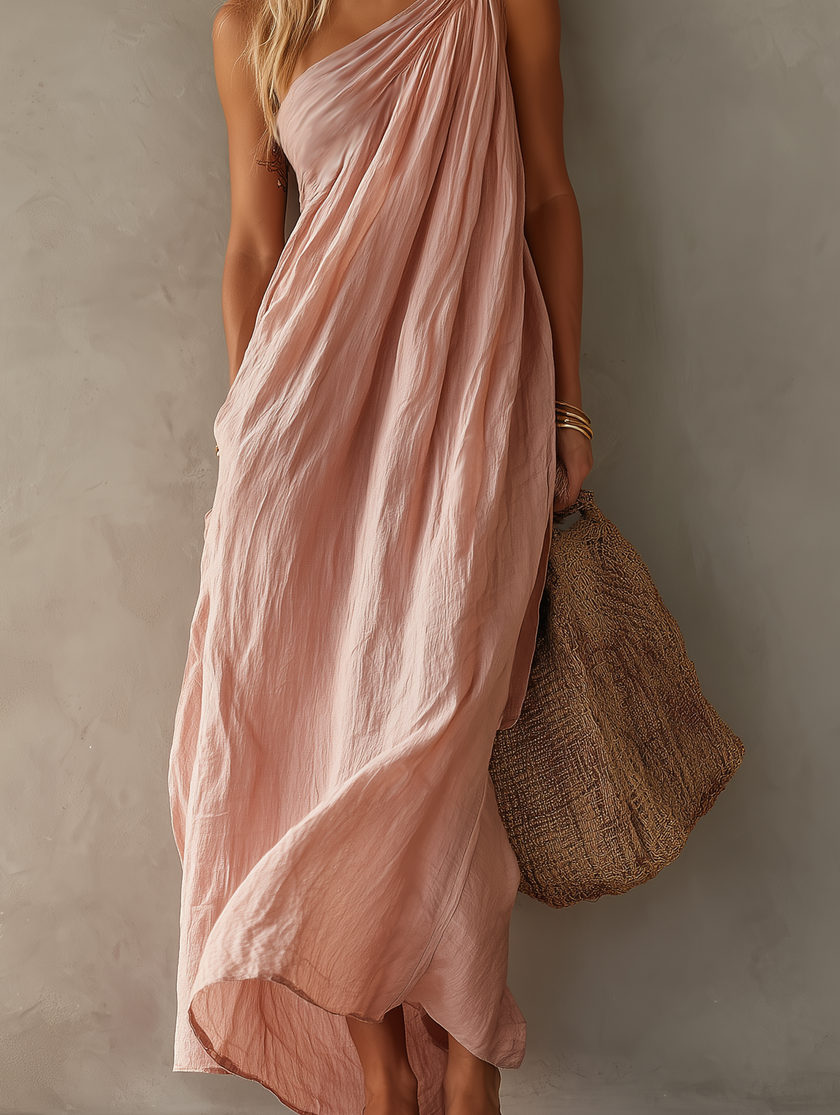 Allegra | Vestido maxi de um ombro