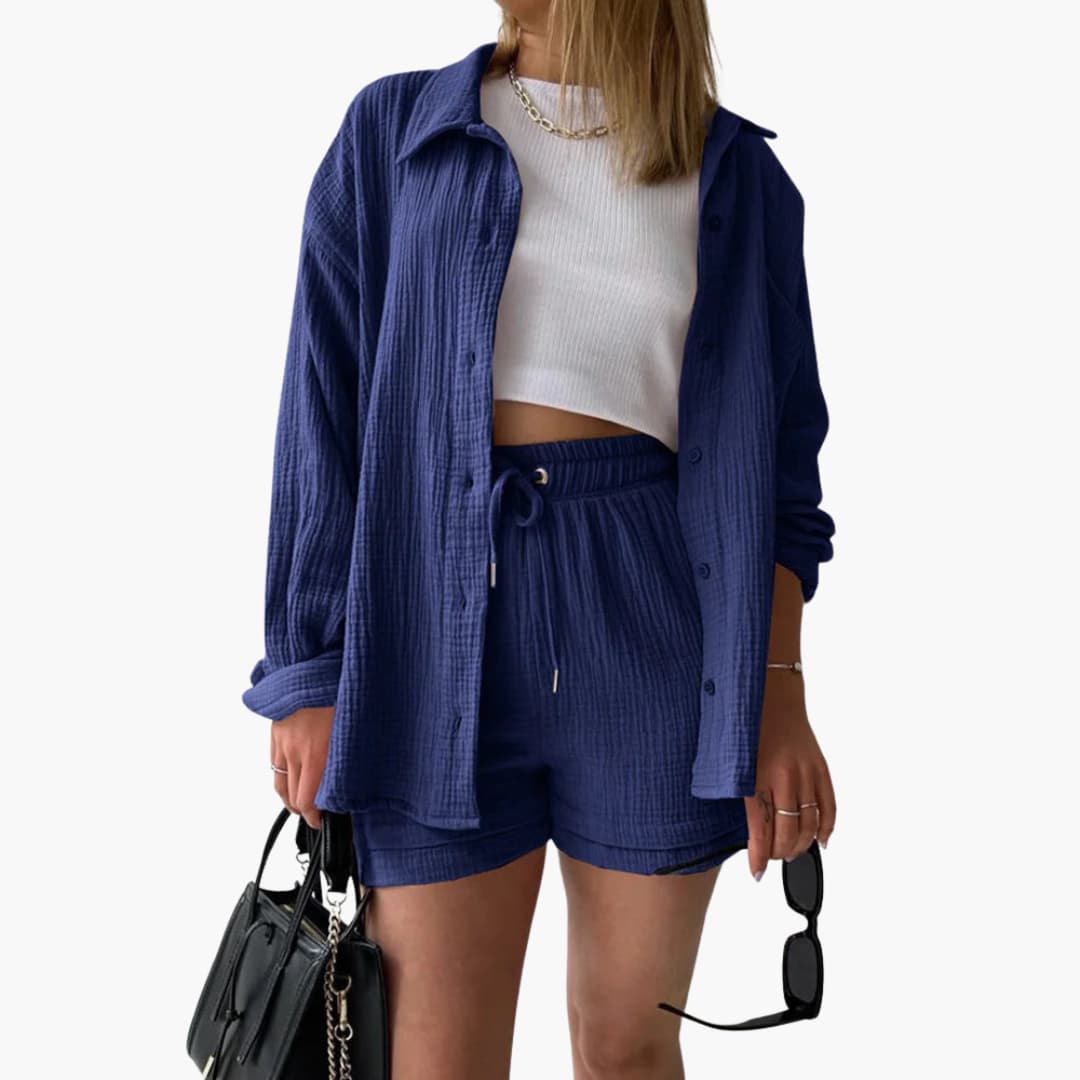 Conjunto de duas peças chique feminino