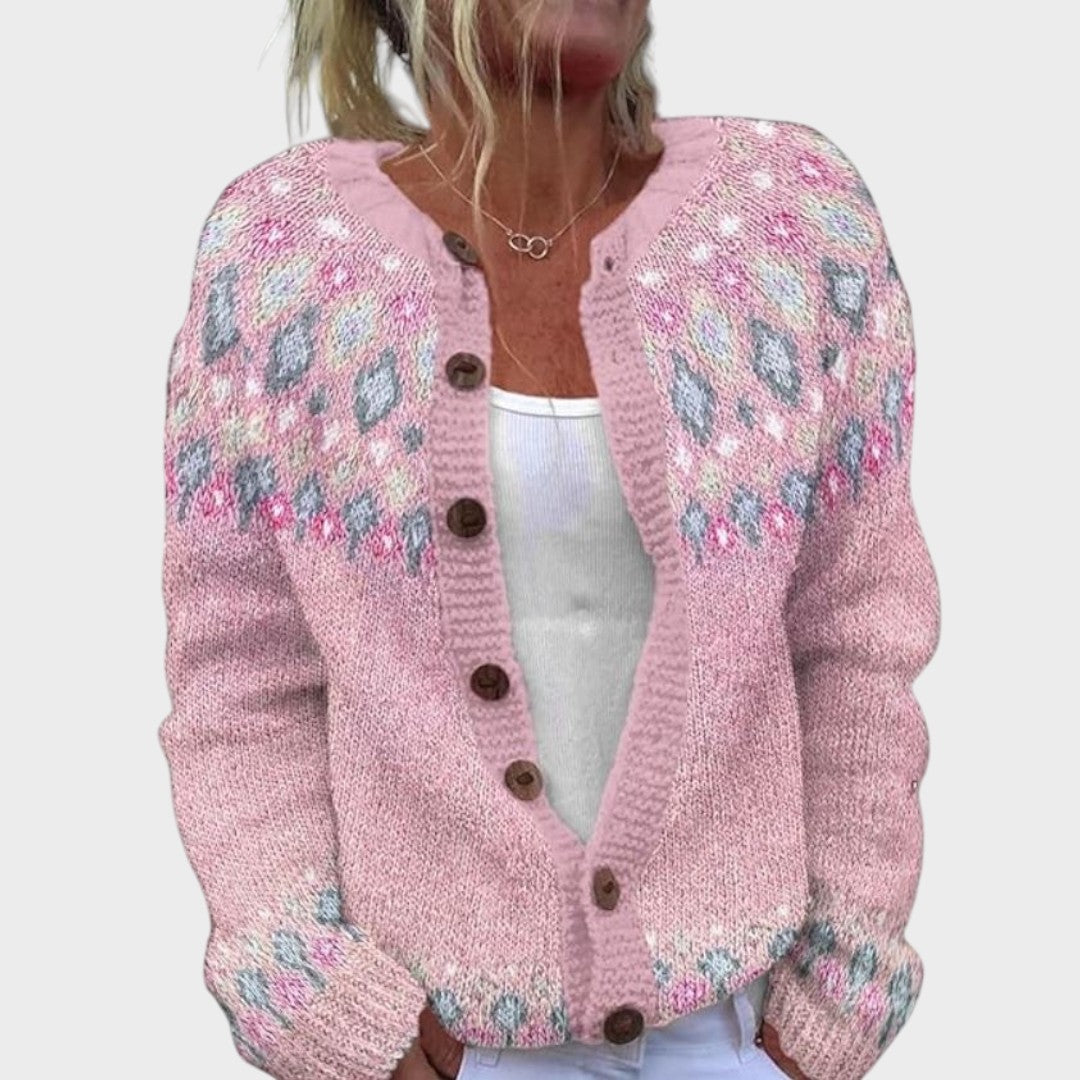 Cardigan Floral de Outono feminino