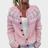 Cardigan Floral de Outono feminino