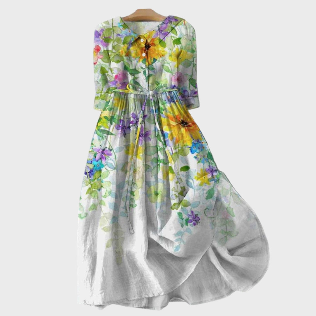 Vestido com Flores em Aquarela feminino