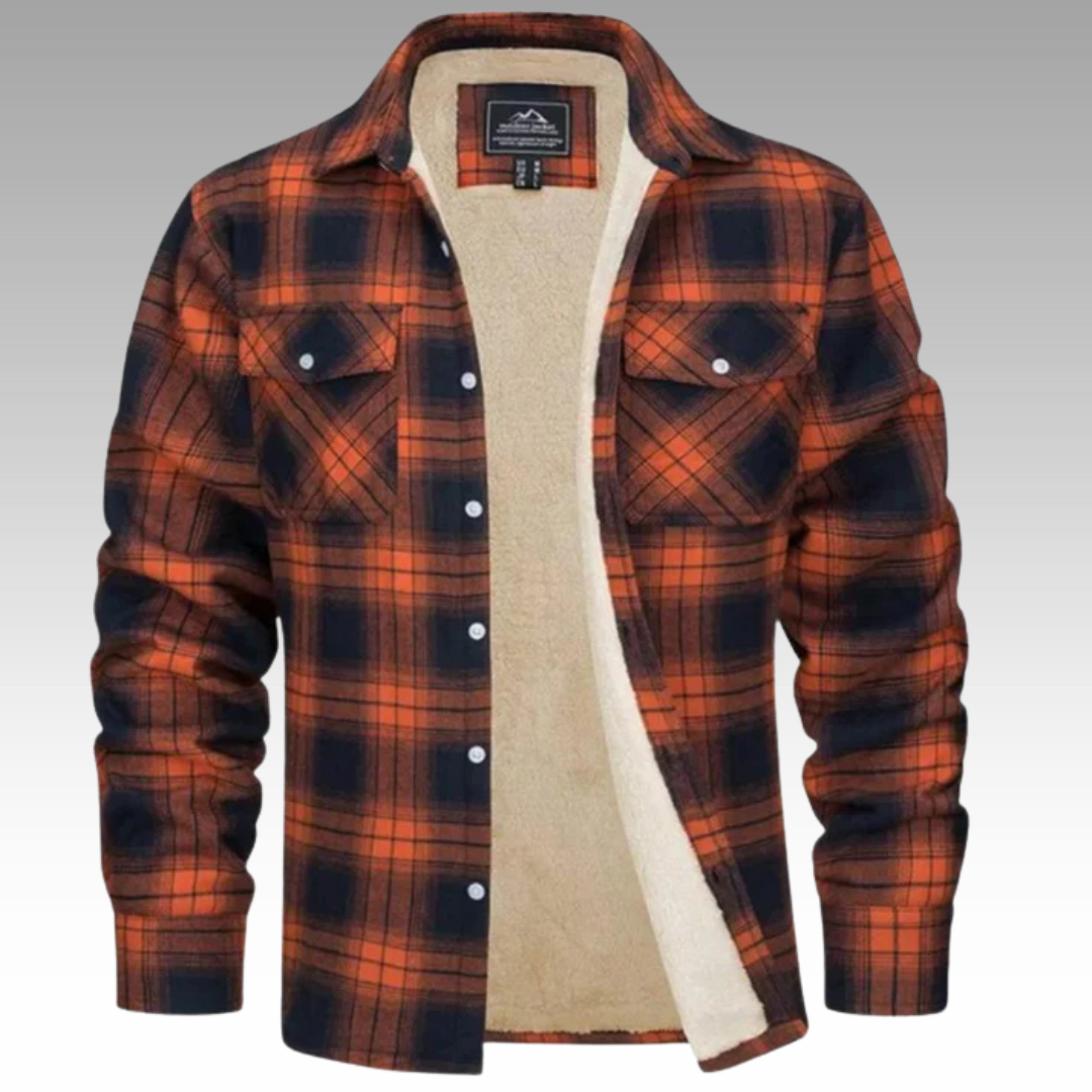 Casaco Trucker Riscas Fleece masculino