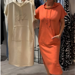 Vestido casual com capuz feminino