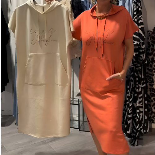 Vestido casual com capuz feminino
