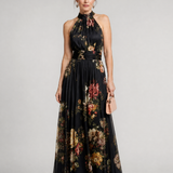 Vestido midi Sior floral com decote halter
