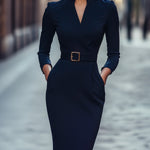 Vestido Justo Preto Refinado feminino