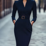 Vestido Justo Preto Refinado feminino