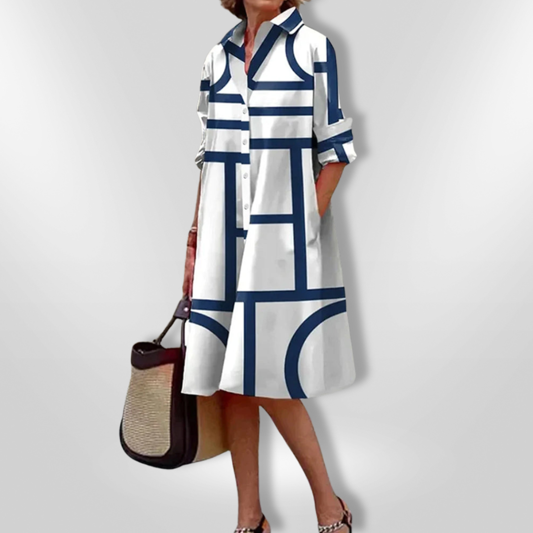 Vestido Midi Geométrico feminino