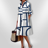 Vestido Midi Geométrico feminino