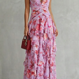 Alice | Vestido Maxi Floral com Decote Cruzado