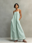 Chiara | Vestido maxi de alças com contraste