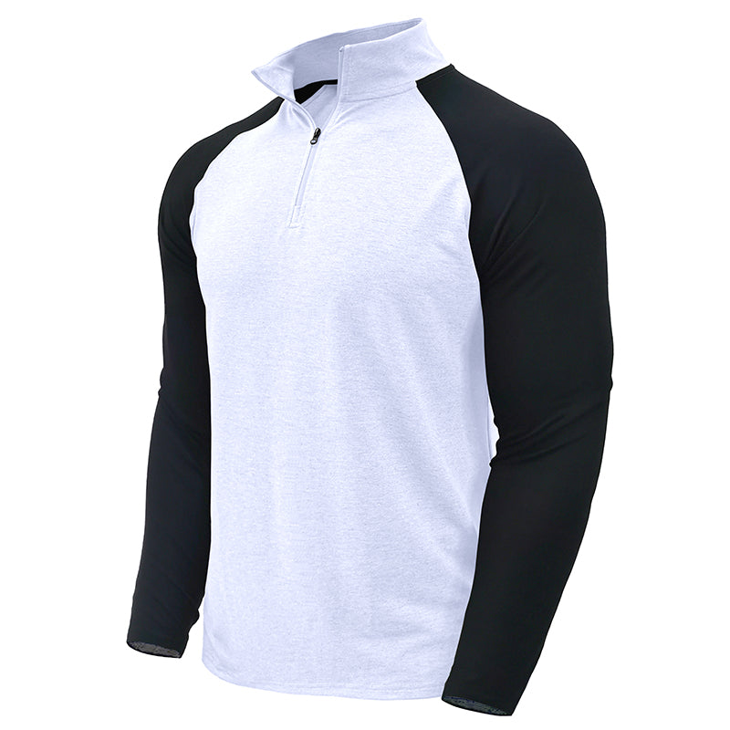 Camisa de algodão com gola subida masculino