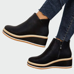 Botins de couro ortopédicos feminino