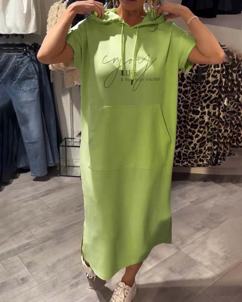 Vestido casual com capuz feminino