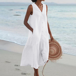 Vestido com Decote em V feminino