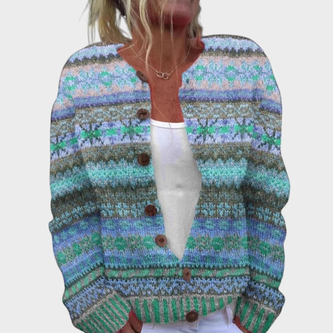 Cardigan Floral de Outono feminino