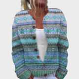 Cardigan Floral de Outono feminino