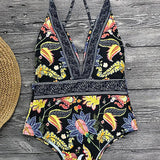 Maiô com Estampa Boho e Decote em V