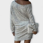 Vestido de festa com lantejoulas feminino