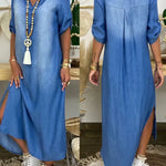 Vestido Maxi De Ganga feminino