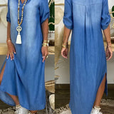 Vestido Maxi De Ganga feminino