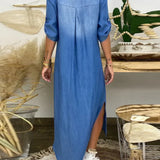 Vestido Maxi De Ganga feminino