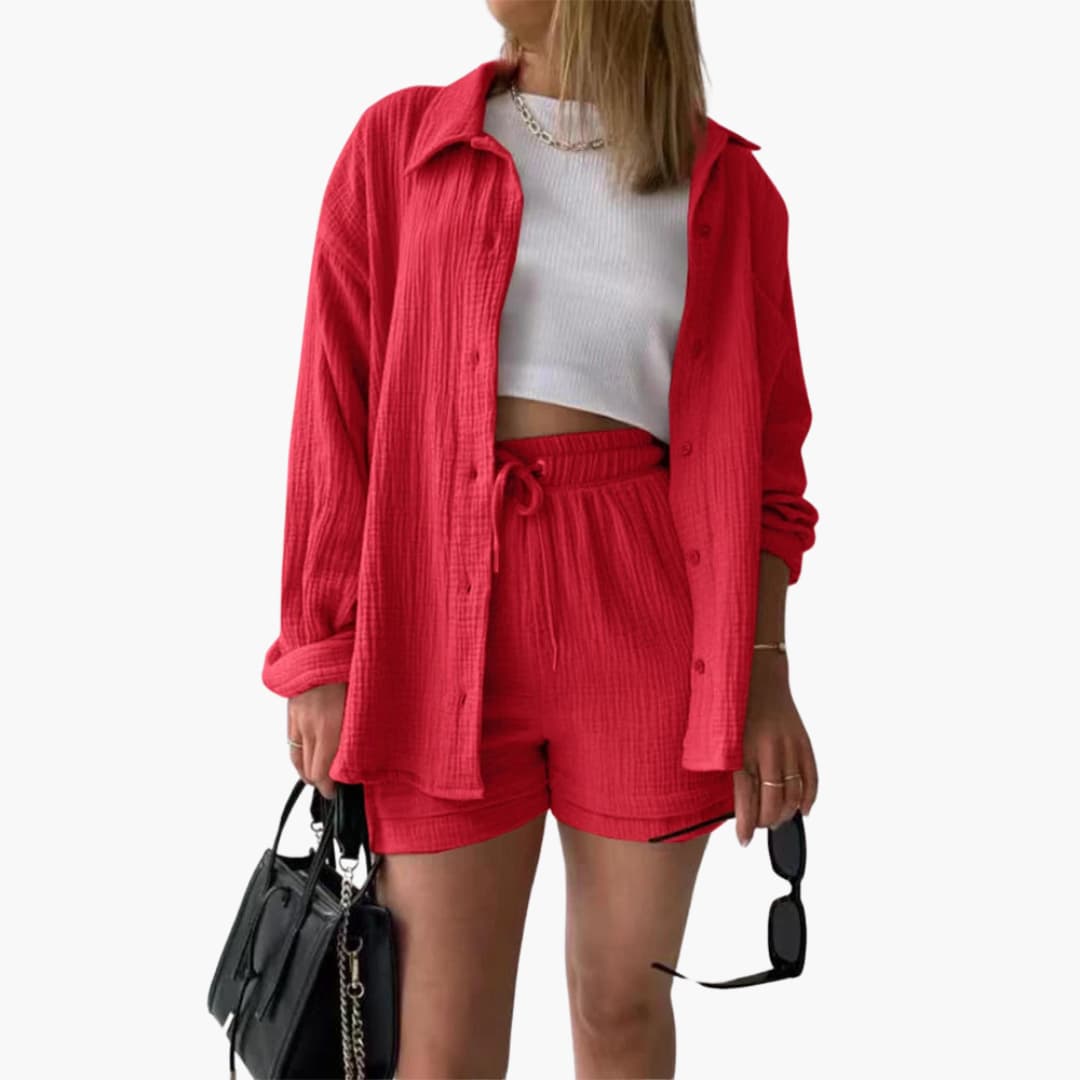 Conjunto de duas peças chique feminino