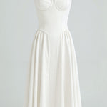 Vestido midi corpete estruturado feminino