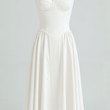 Vestido midi corpete estruturado feminino