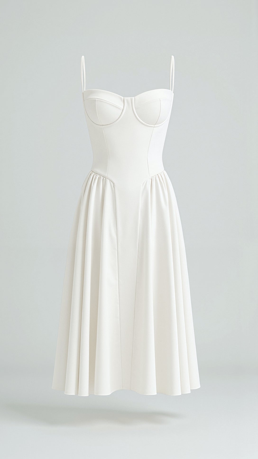 Vestido midi corpete estruturado feminino