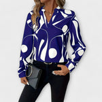 Blusa elegante de manga comprida feminino