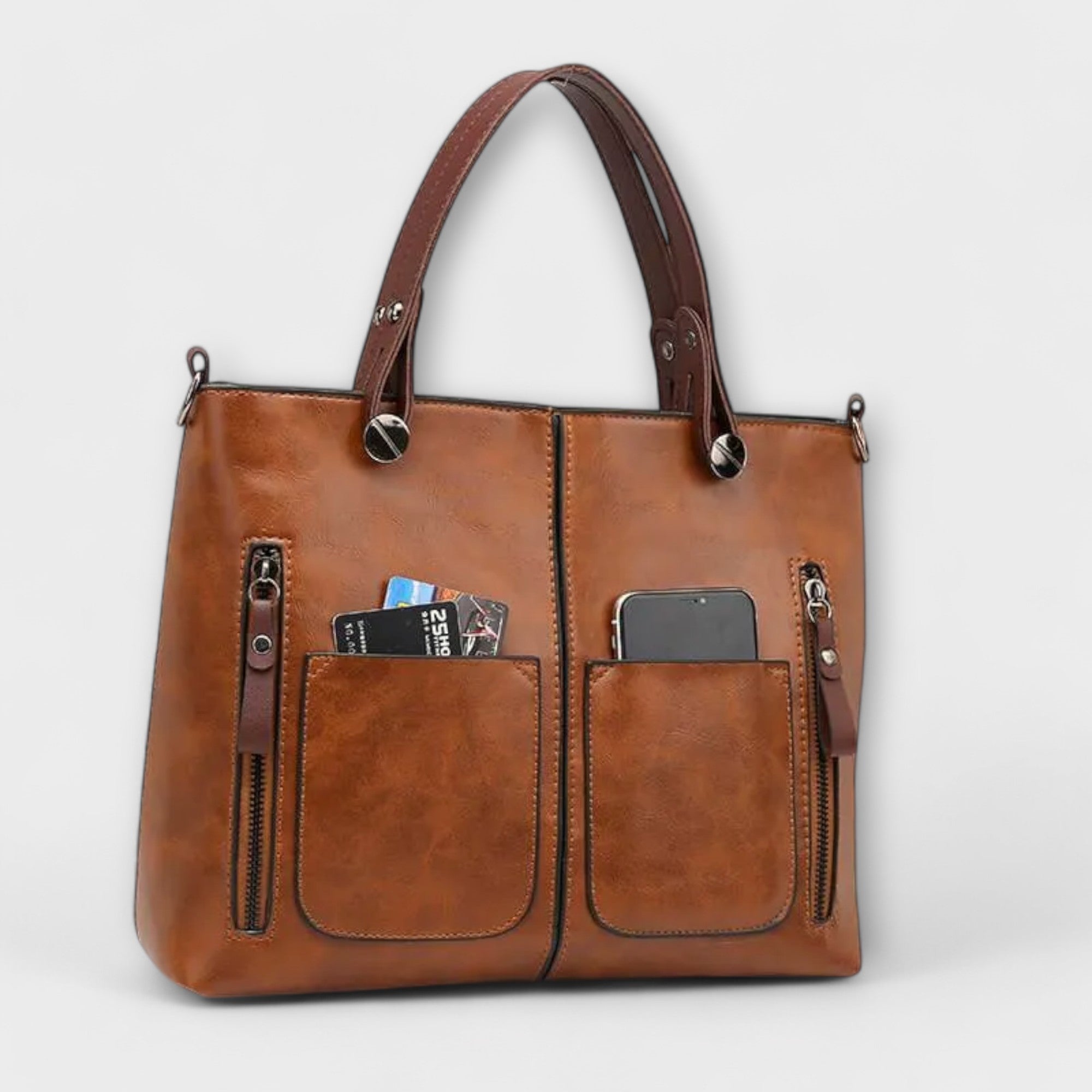 Bolsa de couro elegante feminino