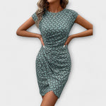 Vestido de manga curta tulipa feminino