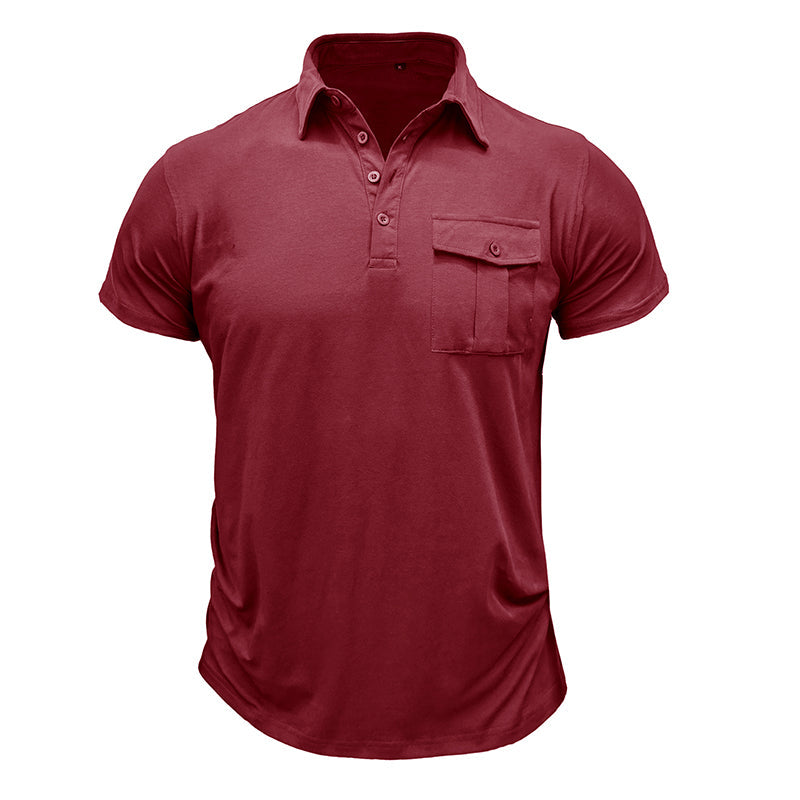 Camisa de algodão com bolsos masculino