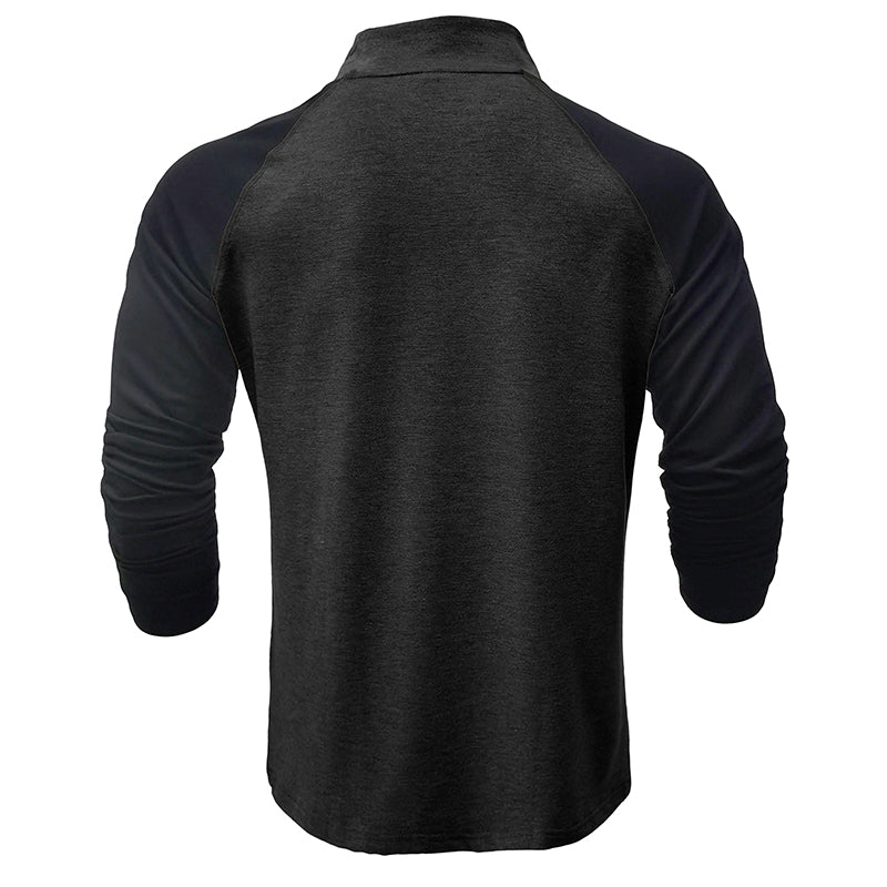 Camisa de algodão com gola subida masculino