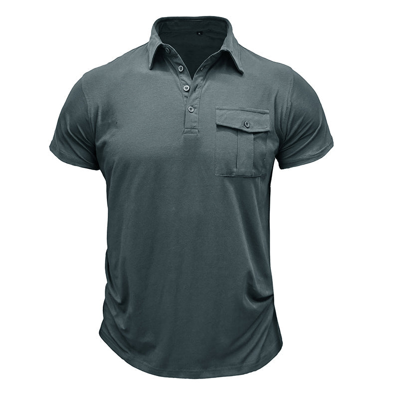 Camisa de algodão com bolsos masculino